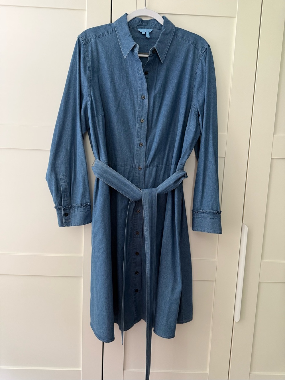 Draper James Indigo Denim Shirt Dress, 18